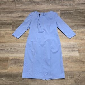 Talbots Petites 4P Blue 3/4 Sleeve Sheath Dress